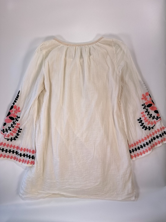 Umgee Women’s Embroidered Sleeve Peasant Blouse Cream Boho Size M - Picture 9 of 12